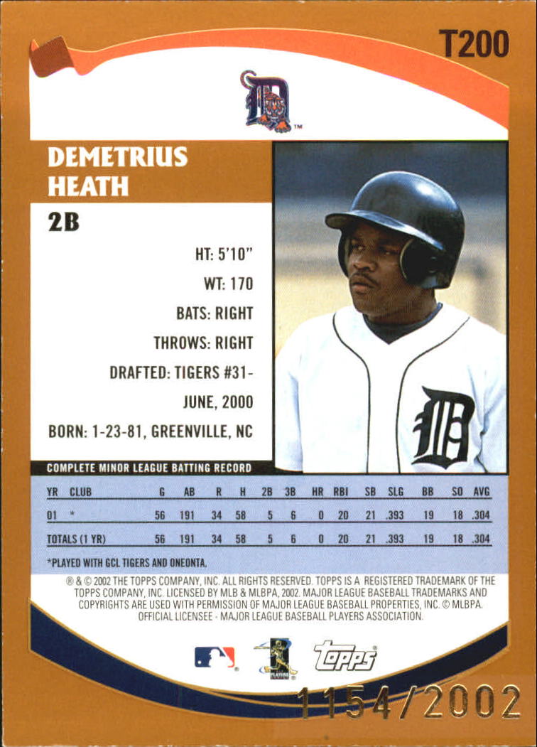 B2118- 2002 Topps Traded Gold BB # S 1-275 Parallels -du Pick- 15 + Gratis US - Bild 79 von 157