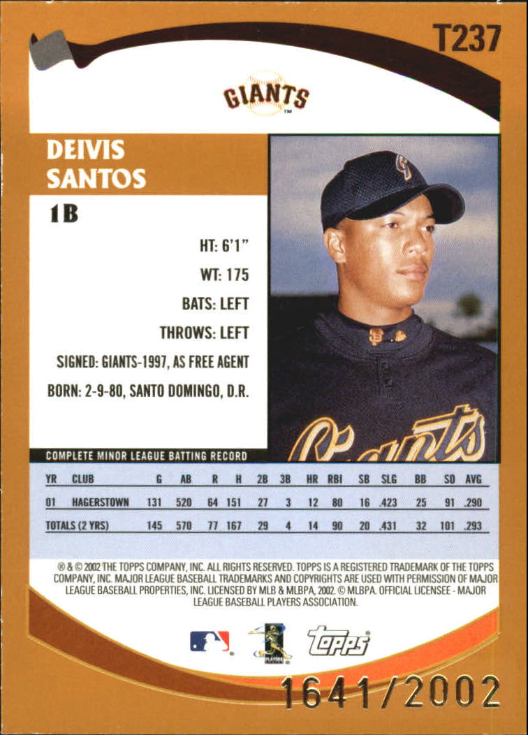 B2118- 2002 Topps Traded Gold BB # S 1-275 Parallels -du Pick- 15 + Gratis US - Bild 121 von 157