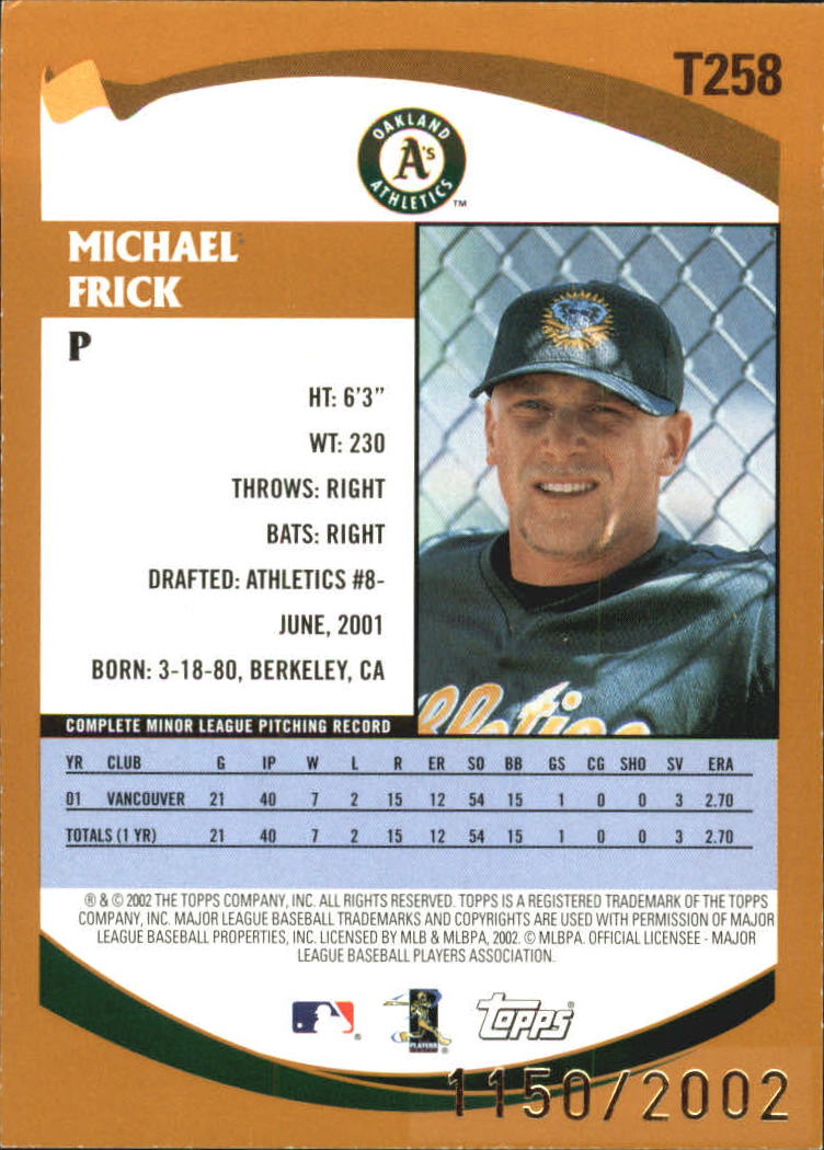 B2118- 2002 Topps Traded Gold BB # S 1-275 Parallels -du Pick- 15 + Gratis US - Bild 145 von 157