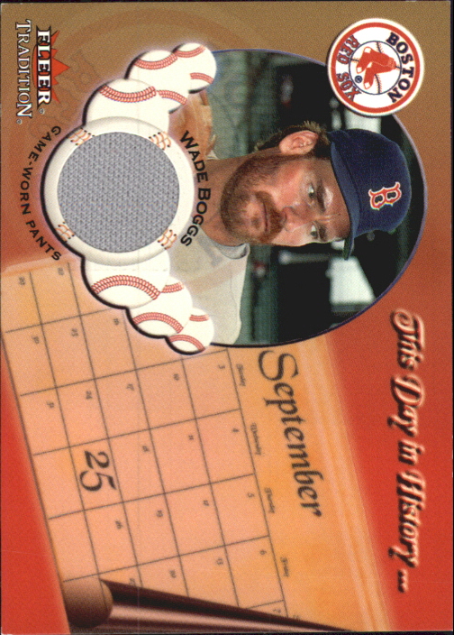 2002 Fleer Tradition Update This Day In History Game Used #3 Wade Boggs Jsy