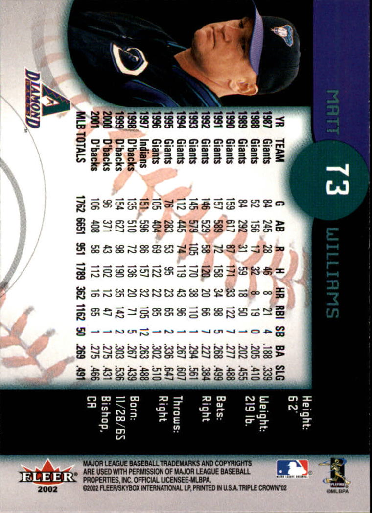 A4962- 2002 Fleer Triple Crown BB Card #s 1-270 -You Pick- 15+ FREE US SHIP