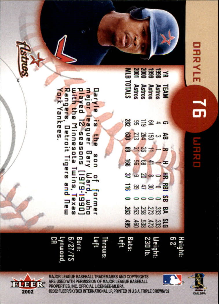 A4962- 2002 Fleer Triple Crown BB Card #s 1-270 -You Pick- 15+ FREE US SHIP