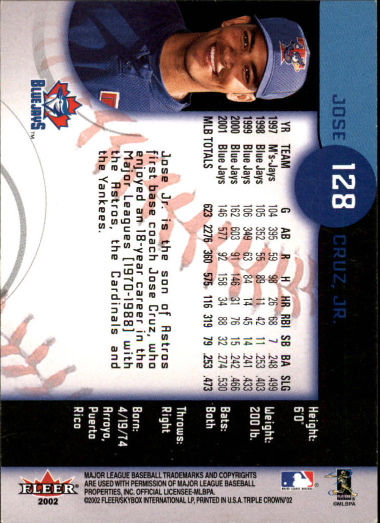 A4962- 2002 Fleer Triple Crown BB Card #s 1-270 -You Pick- 15+ FREE US SHIP