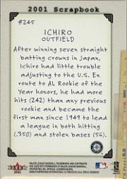 2002 Fleer Triple Crown #245 Ichiro Suzuki SB back image