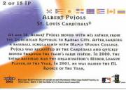 2002 Fleer Premium International Pride #2 Albert Pujols back image