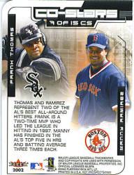 2002 Hot Prospects Co-Stars #7 F.Thomas/M.Ramirez back image