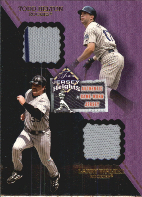 2002 Flair Jersey Heights Dual Swatch #10 Todd Helton/Larry Walker