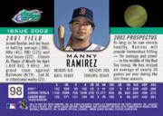 2002 eTopps #98 Manny Ramirez/4905 back image