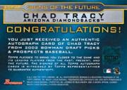 2002 Bowman Draft Signs of the Future #CT Chad Tracy A back image