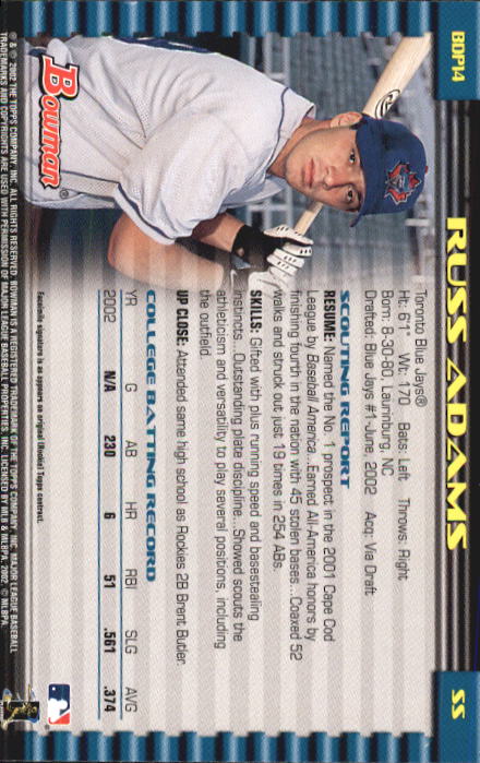 B5073- 2002 Bowman Draft BB Card #s 1-165 +Inserts -You Pick- 15+ FREE US SHIP - Picture 13 of 409