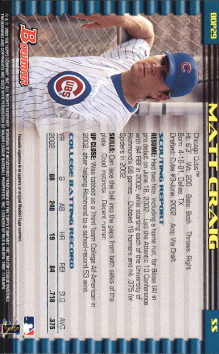 B5073- 2002 Bowman Draft BB Card #s 1-165 +Inserts -You Pick- 15+ FREE US SHIP - Picture 23 of 409