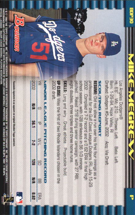 2002 Bowman Draft Baseball - Picture 25 of 109