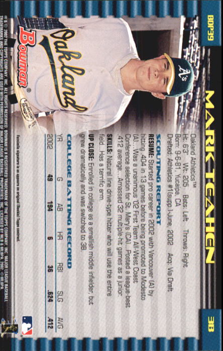 B5073- 2002 Bowman Draft BB Card #s 1-165 +Inserts -You Pick- 15+ FREE US SHIP - Picture 31 of 409