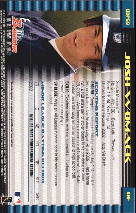 B5073- 2002 Bowman Draft BB Card #s 1-165 +Inserts -You Pick- 15+ FREE US SHIP - Picture 59 of 409