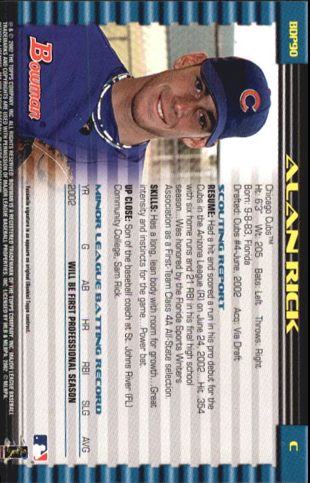 B5073- 2002 Bowman Draft BB Card #s 1-165 +Inserts -You Pick- 15+ FREE US SHIP - Picture 83 of 409