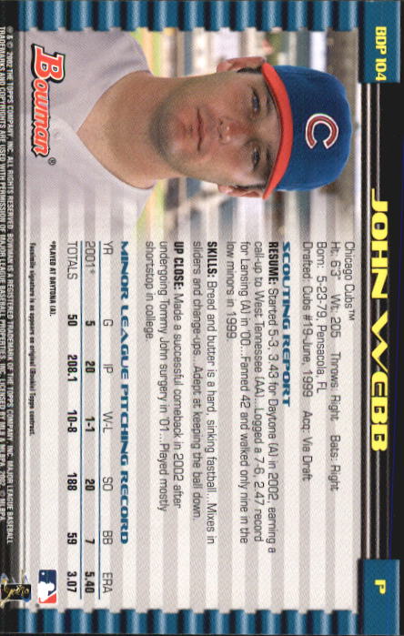 B5073- 2002 Bowman Draft BB Card #s 1-165 +Inserts -You Pick- 15+ FREE US SHIP - Picture 99 of 409