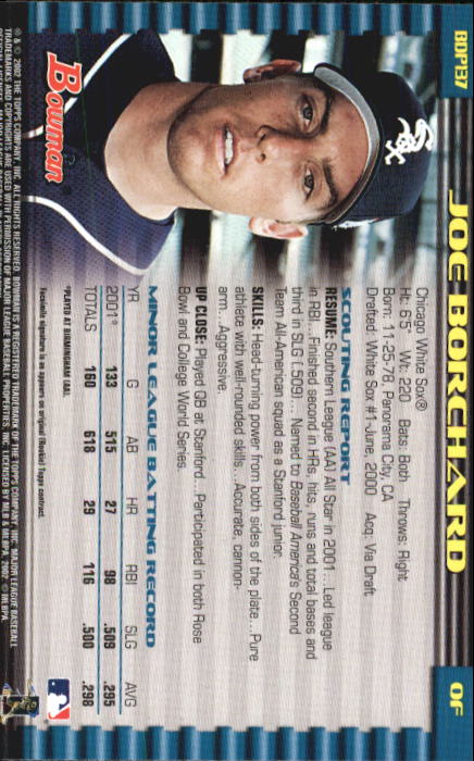 B5073- 2002 Bowman Draft BB Card #s 1-165 +Inserts -You Pick- 15+ FREE US SHIP - Picture 129 of 409