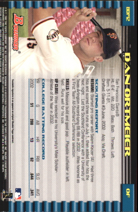 B5073- 2002 Bowman Draft BB Card #s 1-165 +Inserts -You Pick- 15+ FREE US SHIP - Picture 181 of 409