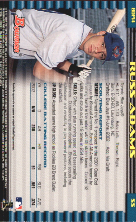 B5073- 2002 Bowman Draft BB Card #s 1-165 +Inserts -You Pick- 15+ FREE US SHIP - Picture 185 of 409