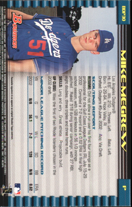 B5073- 2002 Bowman Draft BB Card #s 1-165 +Inserts -You Pick- 15+ FREE US SHIP - Picture 215 of 409
