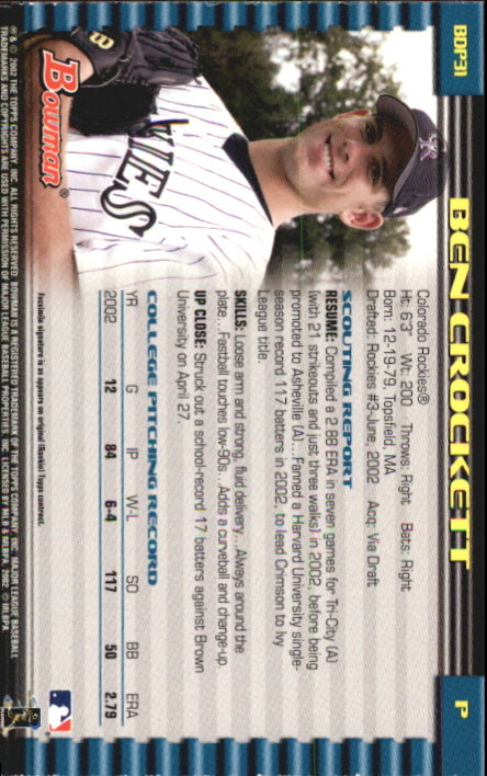 B5073- 2002 Bowman Draft BB Card #s 1-165 +Inserts -You Pick- 15+ FREE US SHIP - Picture 217 of 409