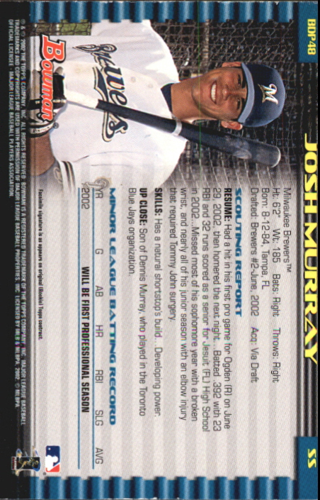 B5073- 2002 Bowman Draft BB Card #s 1-165 +Inserts -You Pick- 15+ FREE US SHIP - Picture 243 of 409