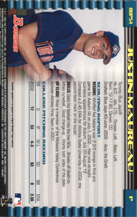 B5073- 2002 Bowman Draft BB Card #s 1-165 +Inserts -You Pick- 15+ FREE US SHIP - Picture 251 of 409