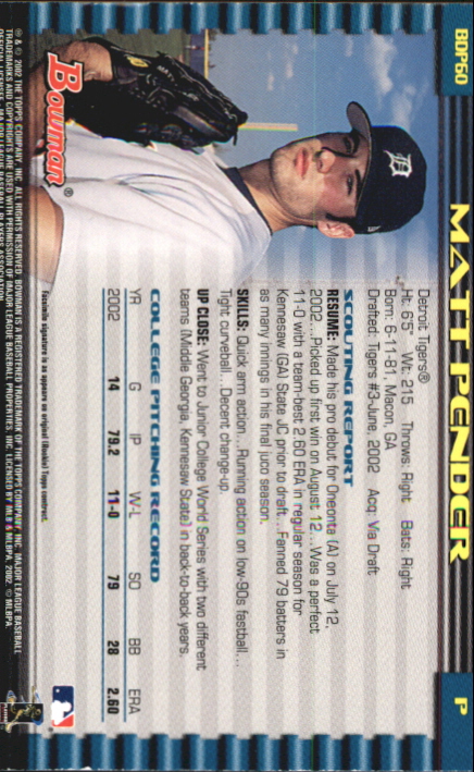 B5073- 2002 Bowman Draft BB Card #s 1-165 +Inserts -You Pick- 15+ FREE US SHIP - Picture 261 of 409