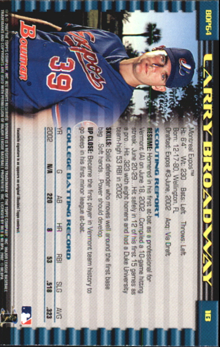 2002 Bowman Draft Baseball - Picture 83 of 109
