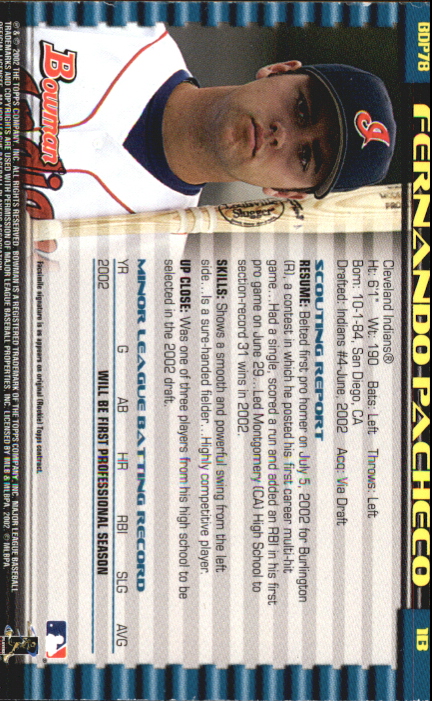 B5073- 2002 Bowman Draft BB Card #s 1-165 +Inserts -You Pick- 15+ FREE US SHIP - Picture 285 of 409