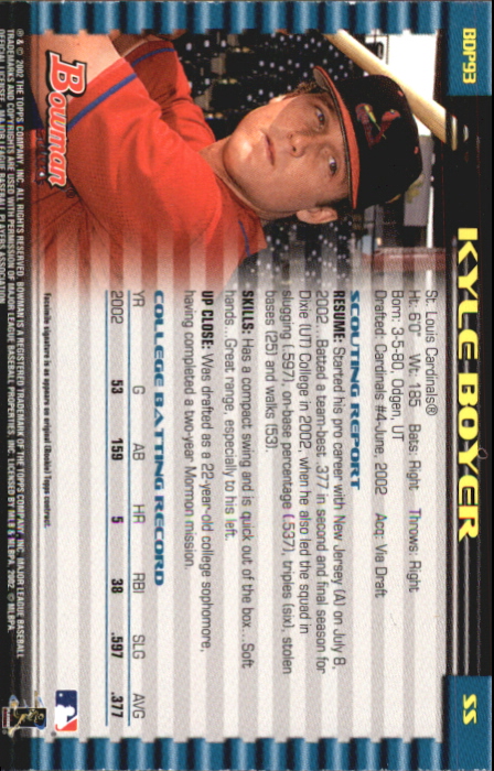 B5073- 2002 Bowman Draft BB Card #s 1-165 +Inserts -You Pick- 15+ FREE US SHIP - Picture 309 of 409