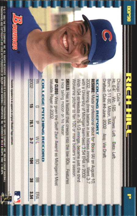 B5073- 2002 Bowman Draft BB Card #s 1-165 +Inserts -You Pick- 15+ FREE US SHIP - Picture 319 of 409
