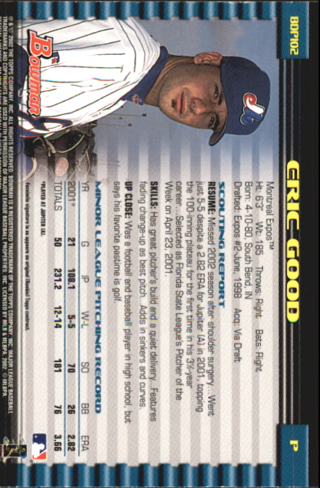 B5073- 2002 Bowman Draft BB Card #s 1-165 +Inserts -You Pick- 15+ FREE US SHIP - Picture 325 of 409
