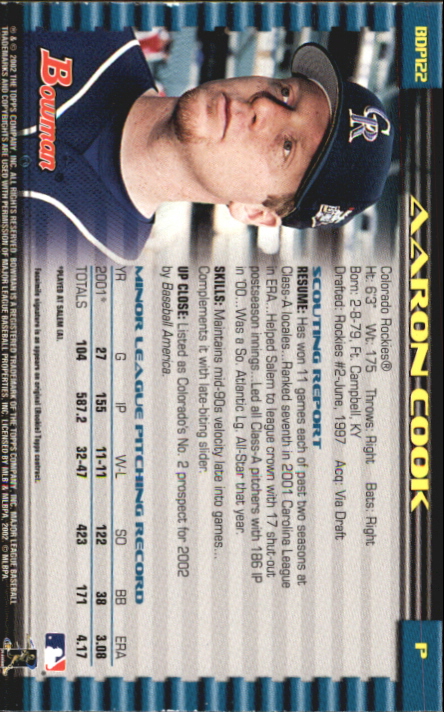 B5073- 2002 Bowman Draft BB Card #s 1-165 +Inserts -You Pick- 15+ FREE US SHIP - Picture 359 of 409
