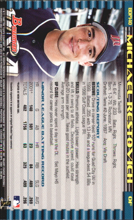 B5073- 2002 Bowman Draft BB Card #s 1-165 +Inserts -You Pick- 15+ FREE US SHIP - Picture 379 of 409