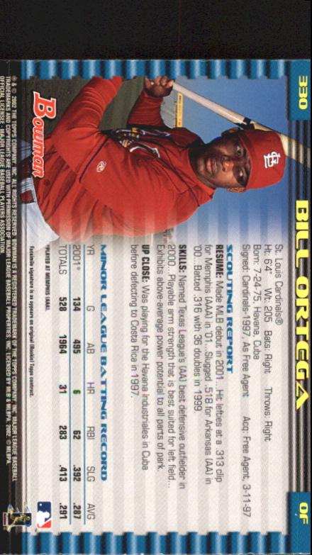 2002 Bowman Baseball "Gold" Parallel Cards - Picture 165 of 225