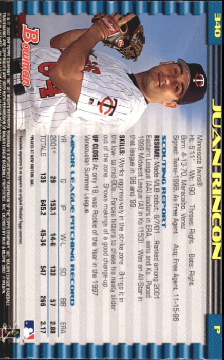 2002 Bowman Baseball "Gold" Parallel Cards - Picture 171 of 225