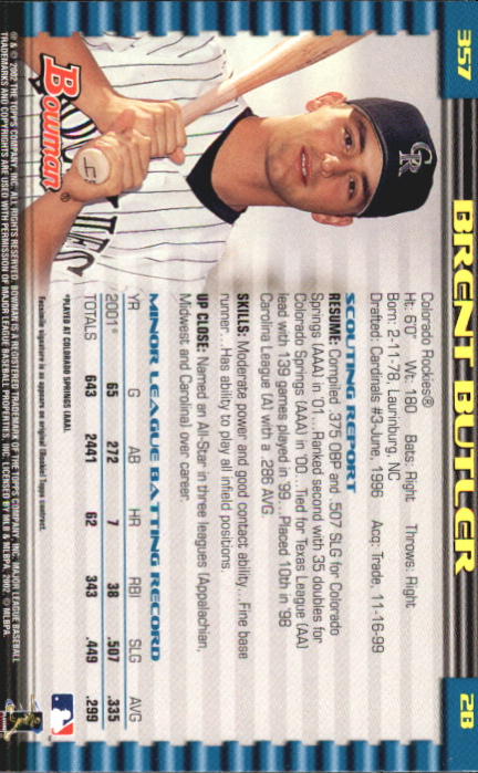 2002 Bowman Baseball "Gold" Parallel Cards - Picture 175 of 225