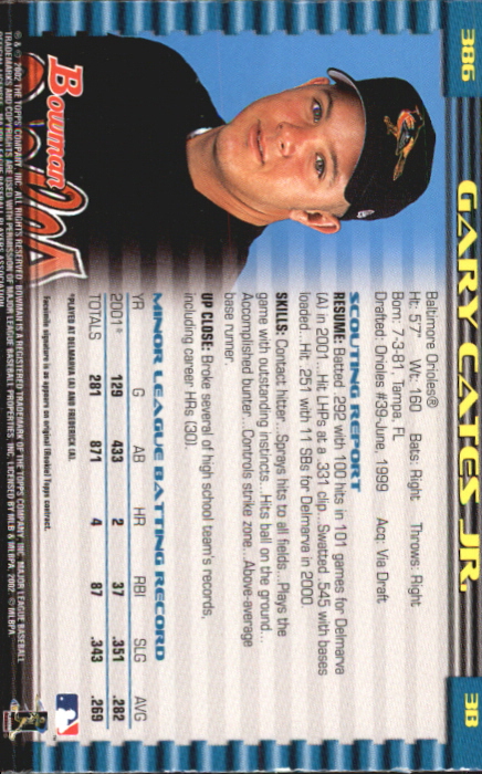 2002 Bowman Baseball "Gold" Parallel Cards - Picture 193 of 225