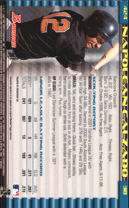 2002 Bowman Baseball "Gold" Parallel Cards - Picture 215 of 225