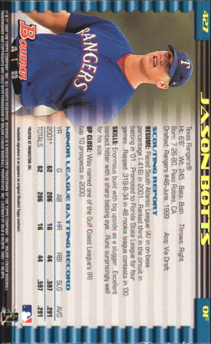 2002 Bowman Baseball "Gold" Parallel Cards - Picture 219 of 225