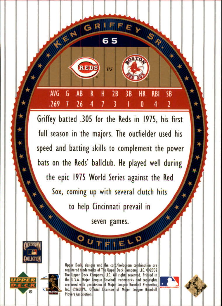 2002 Upper Deck World Series Heroes #65 Ken Griffey Sr. back image