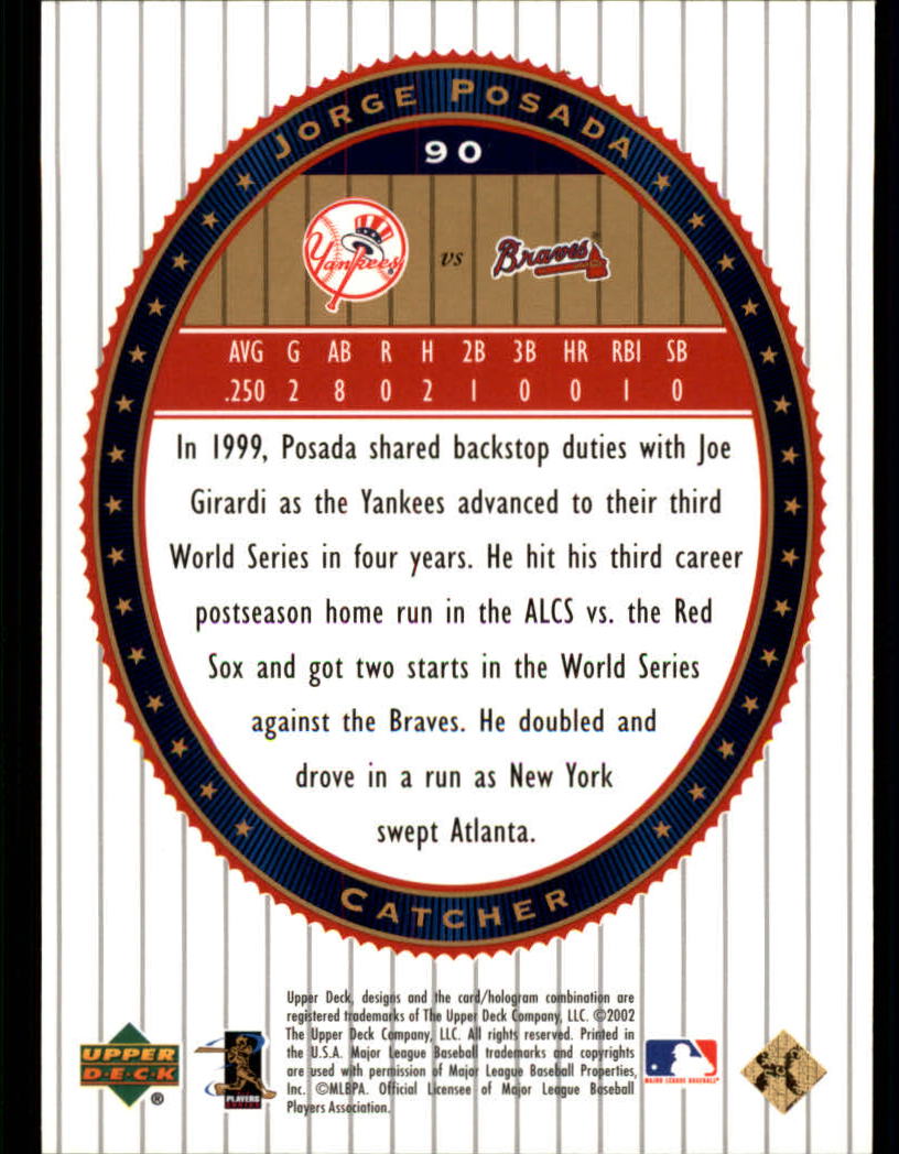2002 Upper Deck World Series Heroes #90 Jorge Posada back image