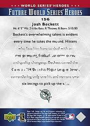 2002 Upper Deck World Series Heroes #156 Josh Beckett FWS back image