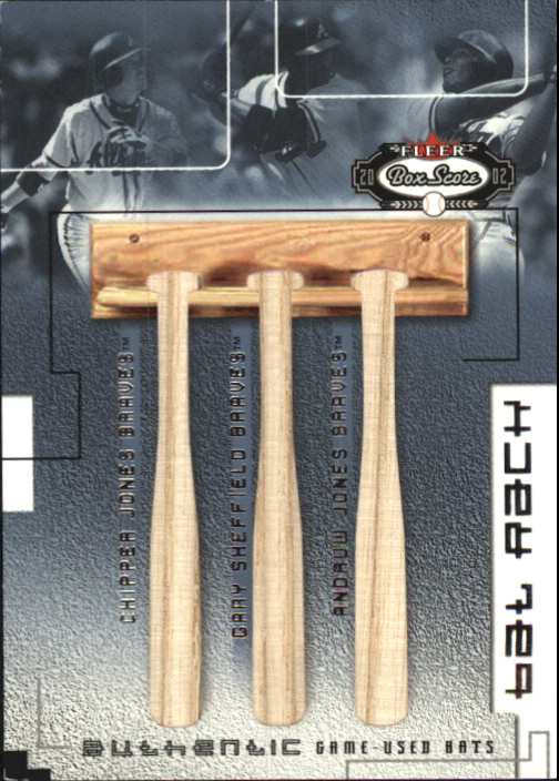 2002 Fleer Box Score Bat Rack Trios #6 Chipper/Sheffield/Andruw