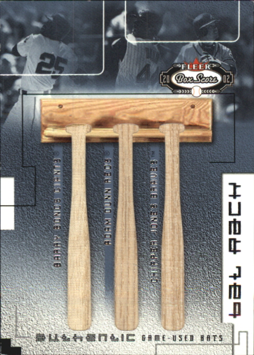 2002 Fleer Box Score Bat Rack Trios #9 Bonds/Dunn/Chipper