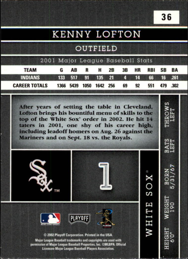 2002 Absolute Memorabilia #36 Kenny Lofton back image