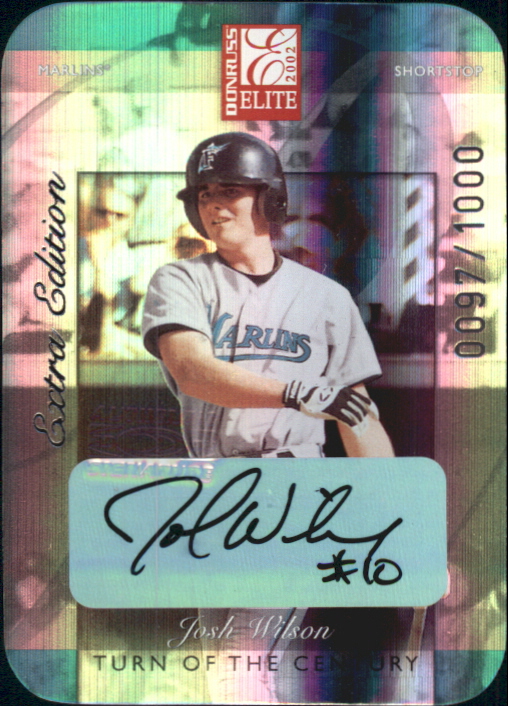 2002 Donruss Elite Turn of the Century Autographs #261 Josh Wilson/100