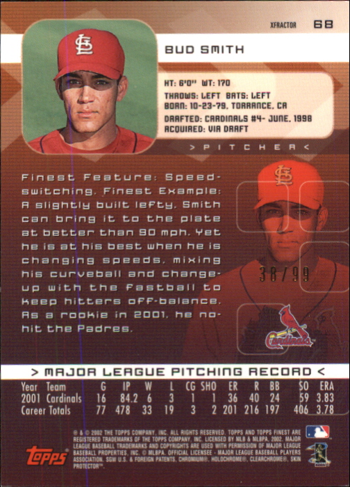 2002 Finest X-Fractors Protectors #68 Bud Smith