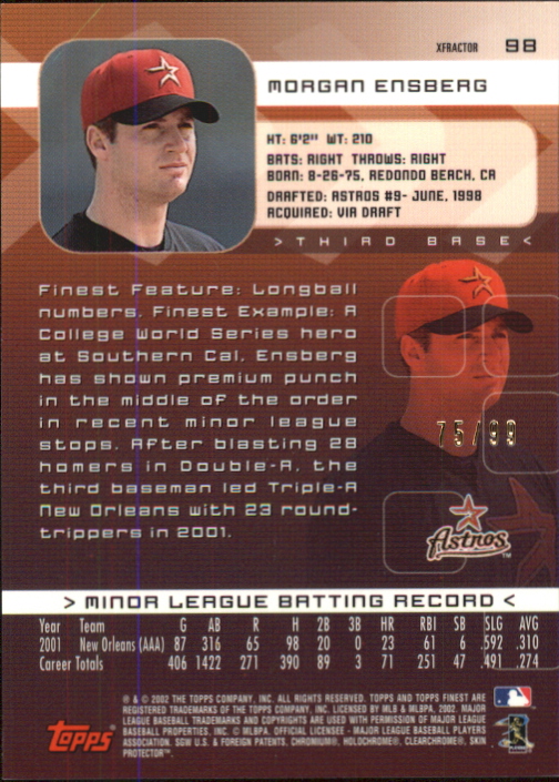 2002 Finest X-Fractors Protectors #98 Morgan Ensberg
